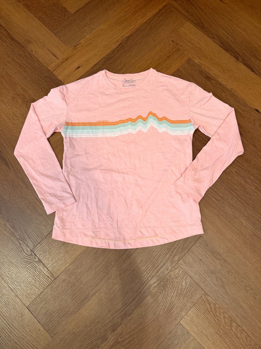 Patagonia Capilene Girls Long Sleeve Performance Shirt Pink Size XL (14)